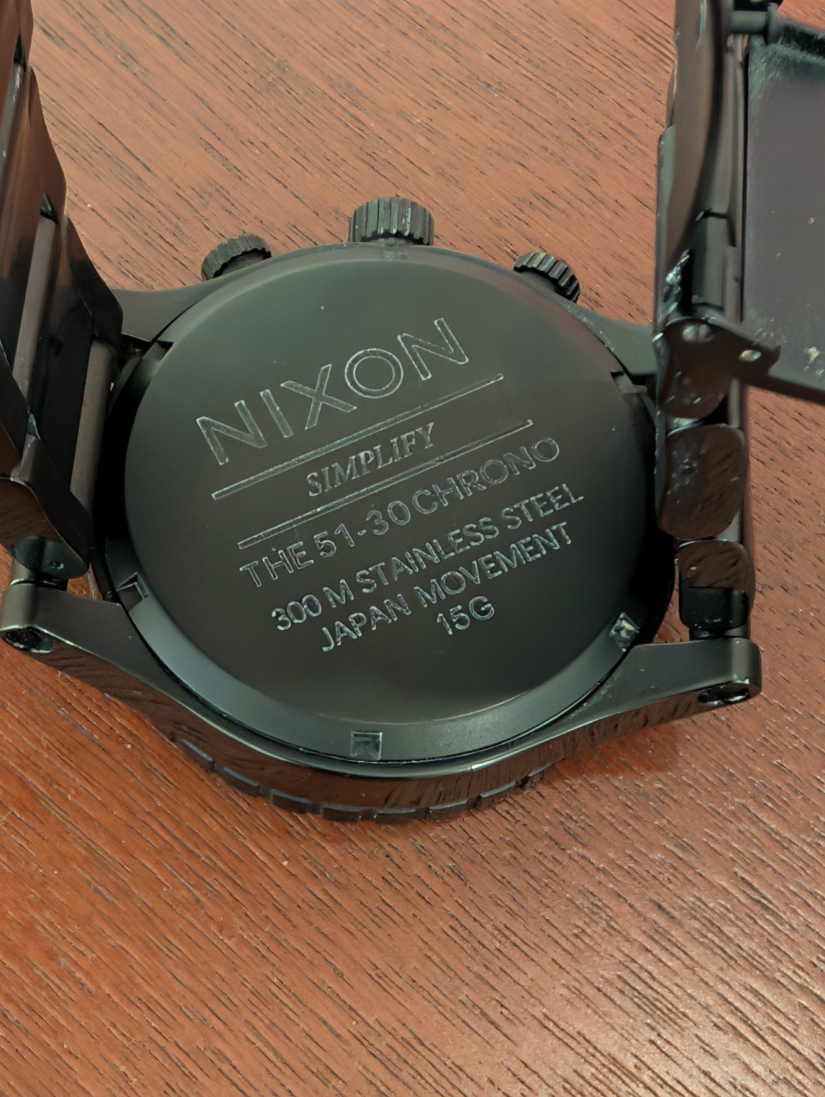 Nixon 51-30 Chrono Matte Black Rose Gold Stainless Steel Bracelet Watch 51mm