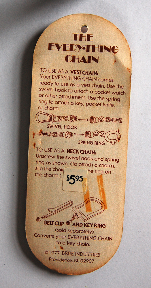 VINTAGE RETRO EVERYTHING CHAIN NEW IN PACKAGE WATCH VEST CHAIN DEAD STOCK 1970’S