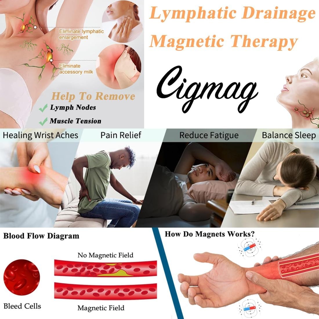 Men Women Bracelet Magnetic Therapy Arthritis Pain Relief Pure Solid Copper Bang