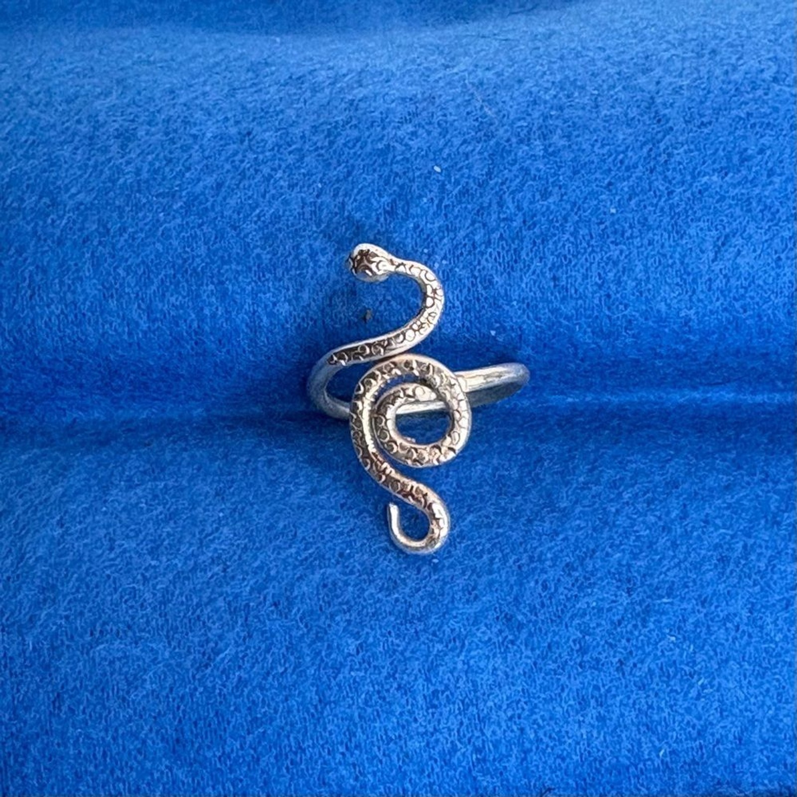 Hand Crafted One of a Kind Pure Silver Snake Ring Size 8