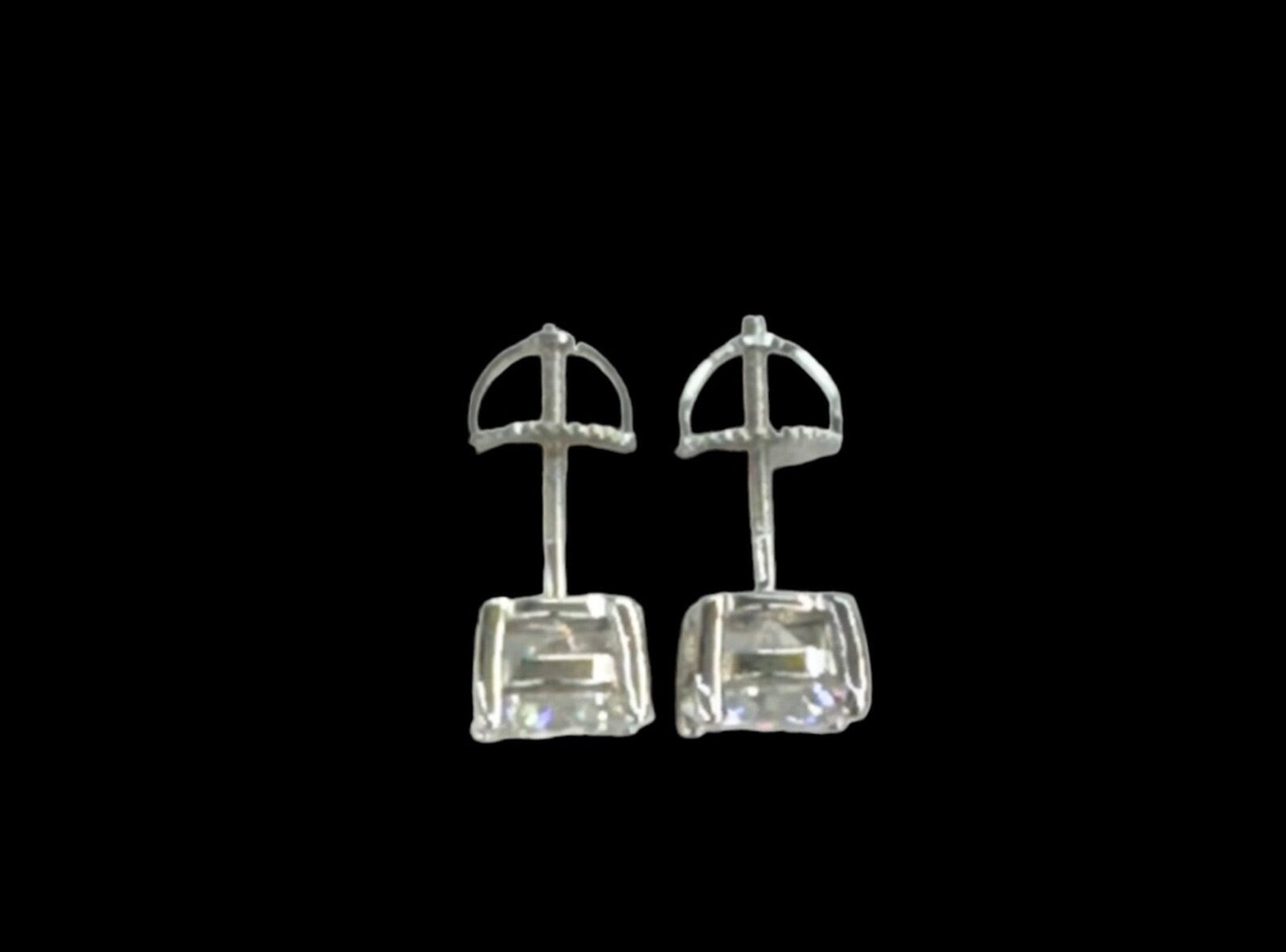 3-9mm Moissanite VVS 18K White Gold Plated 925 Sterling Silver Stud Earrings