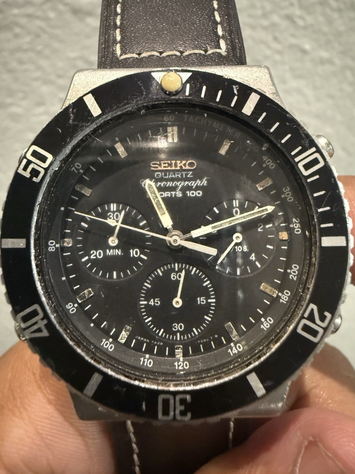 Seiko Sports 100 Men’s Black Watch – 7A28-7049