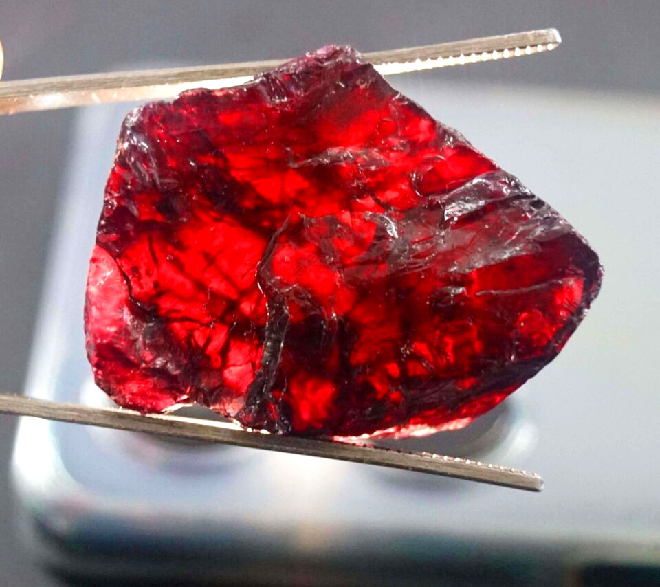 52.15 Ct. Natural Red Painite Rough Cut Faceted Loose Gemstone @Birthday Gifts