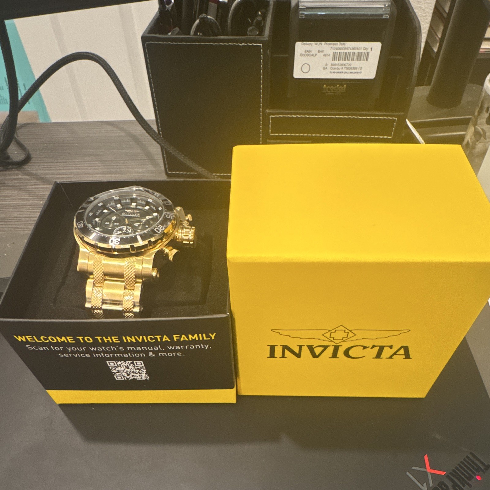 Invicta coalition force nighthawk Men’s Quartz Chronograph Gold/Black Dial 50mm