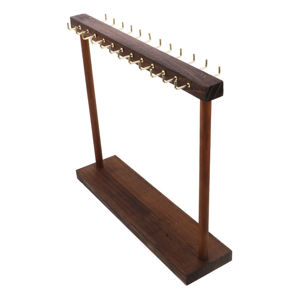 Counter Top Jewelry Stand Wooden Necklace Holders Countertop Organizer