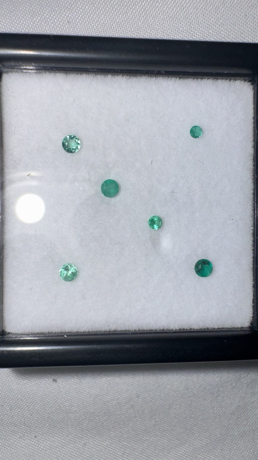 Green Emerald Round Cut Transparent Loose Gemstones Lot of 6 Pieces