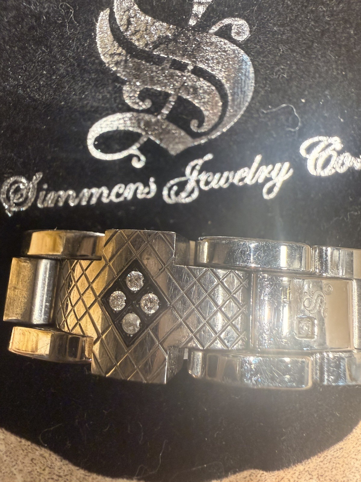 Russell simmons jewelry co Argyle Style link ring/ Diamonds/ MENS size 10/ VIDEO