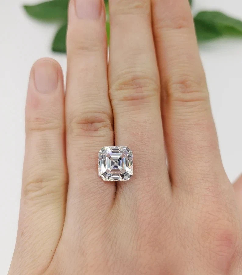 3.75 CT Natural White Diamond 9 mm 1 Pcs Asscher Cut VVS1 D Grade Certified C20