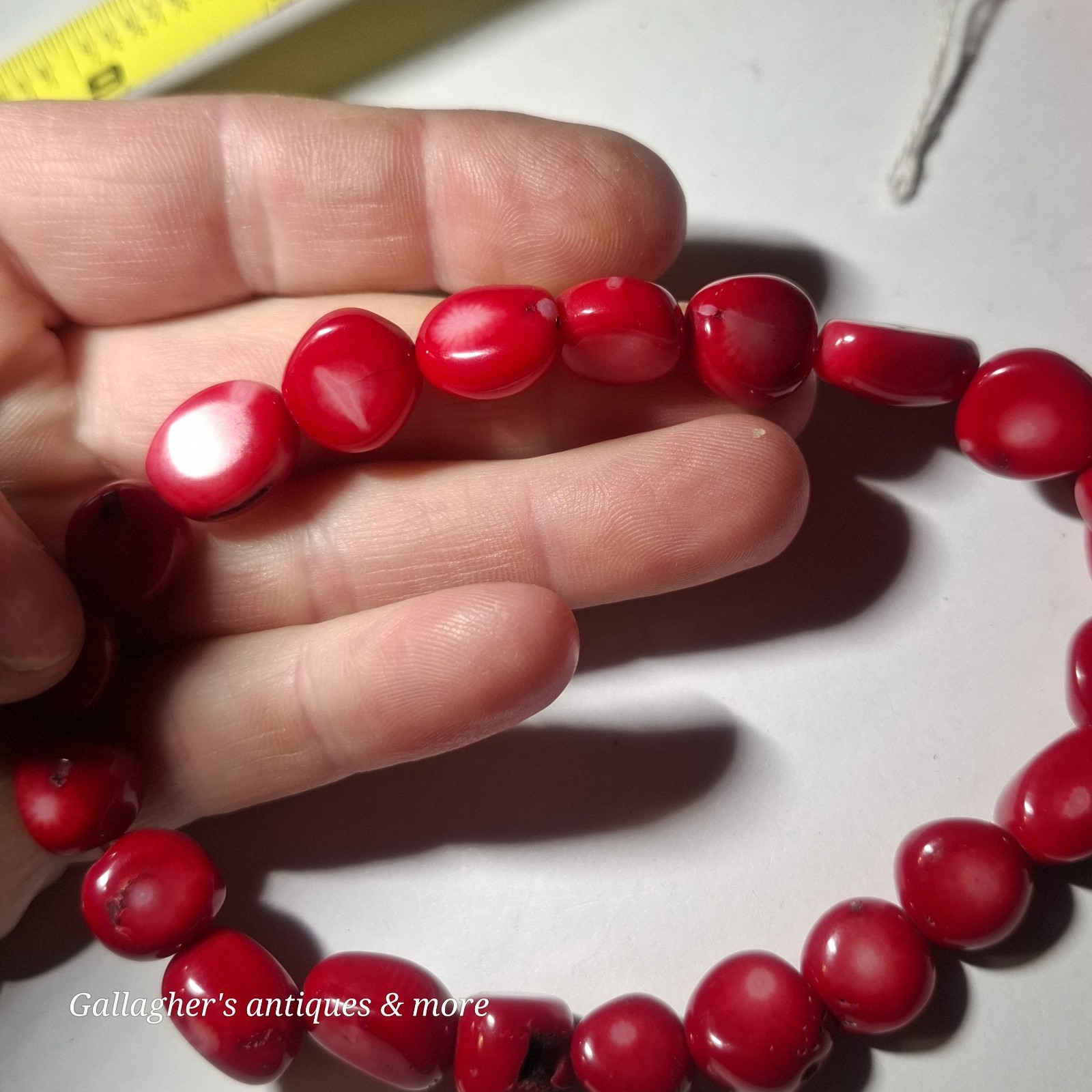 16 inch strand of Bamboo Coral Chuncks Cherry red Bamboo Coral beads Size varies