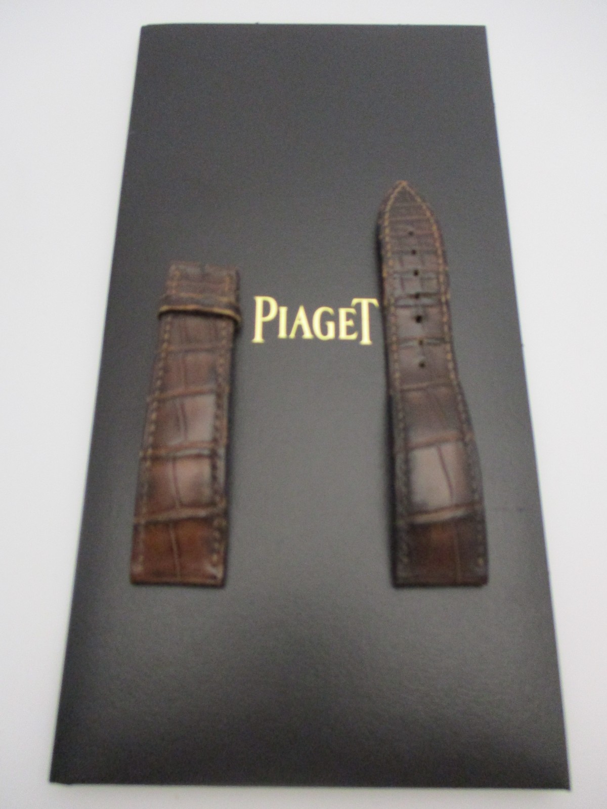 PIAGET 21mm x 18mm Brown Reptilian Leather Watch Band Straps 115mm & 85mm Long
