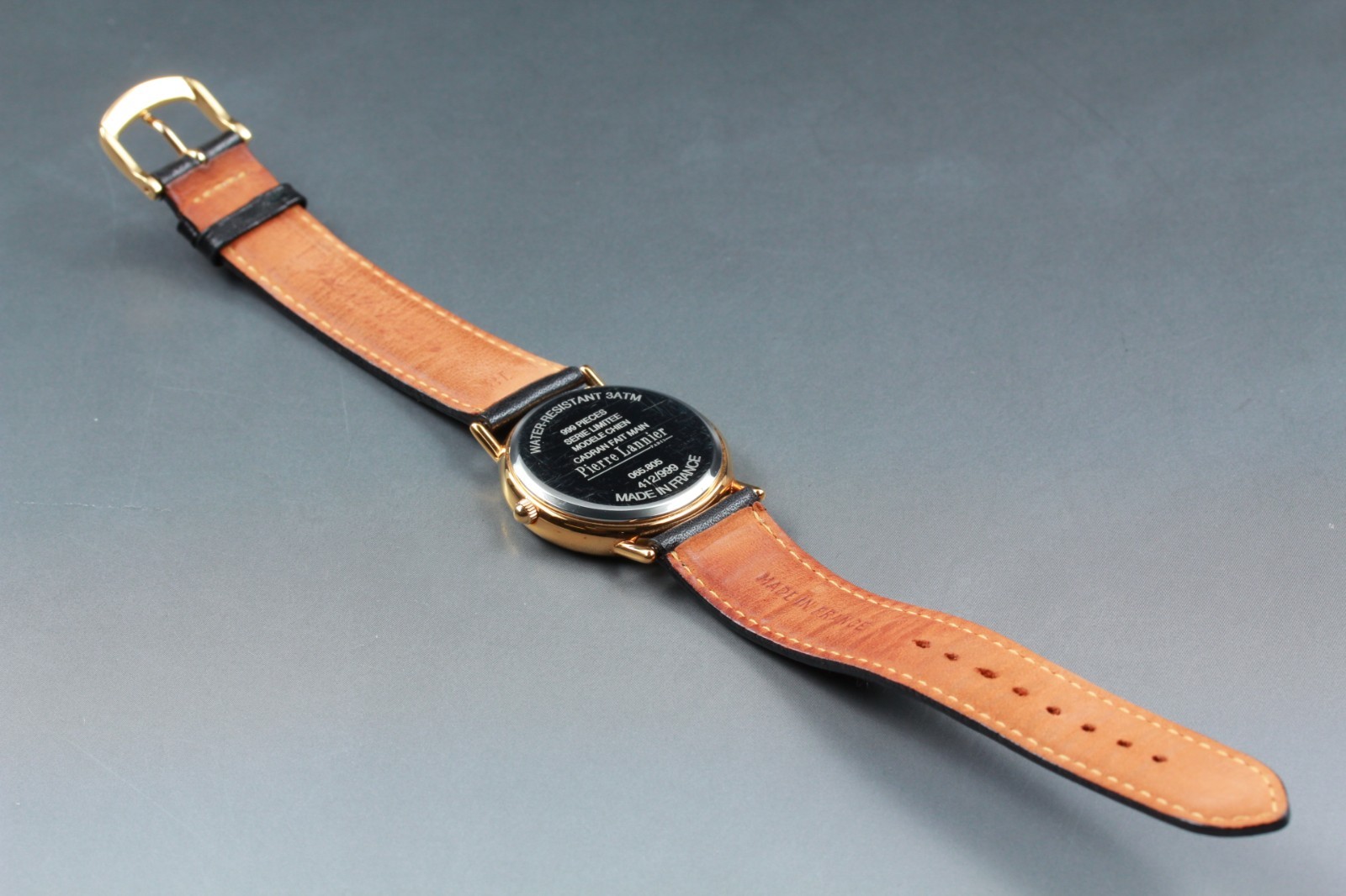 [NEAR MINT] Vintage Pierre Lannier Dog Motif Shell Dial Men’s Quartz Watch JAPAN