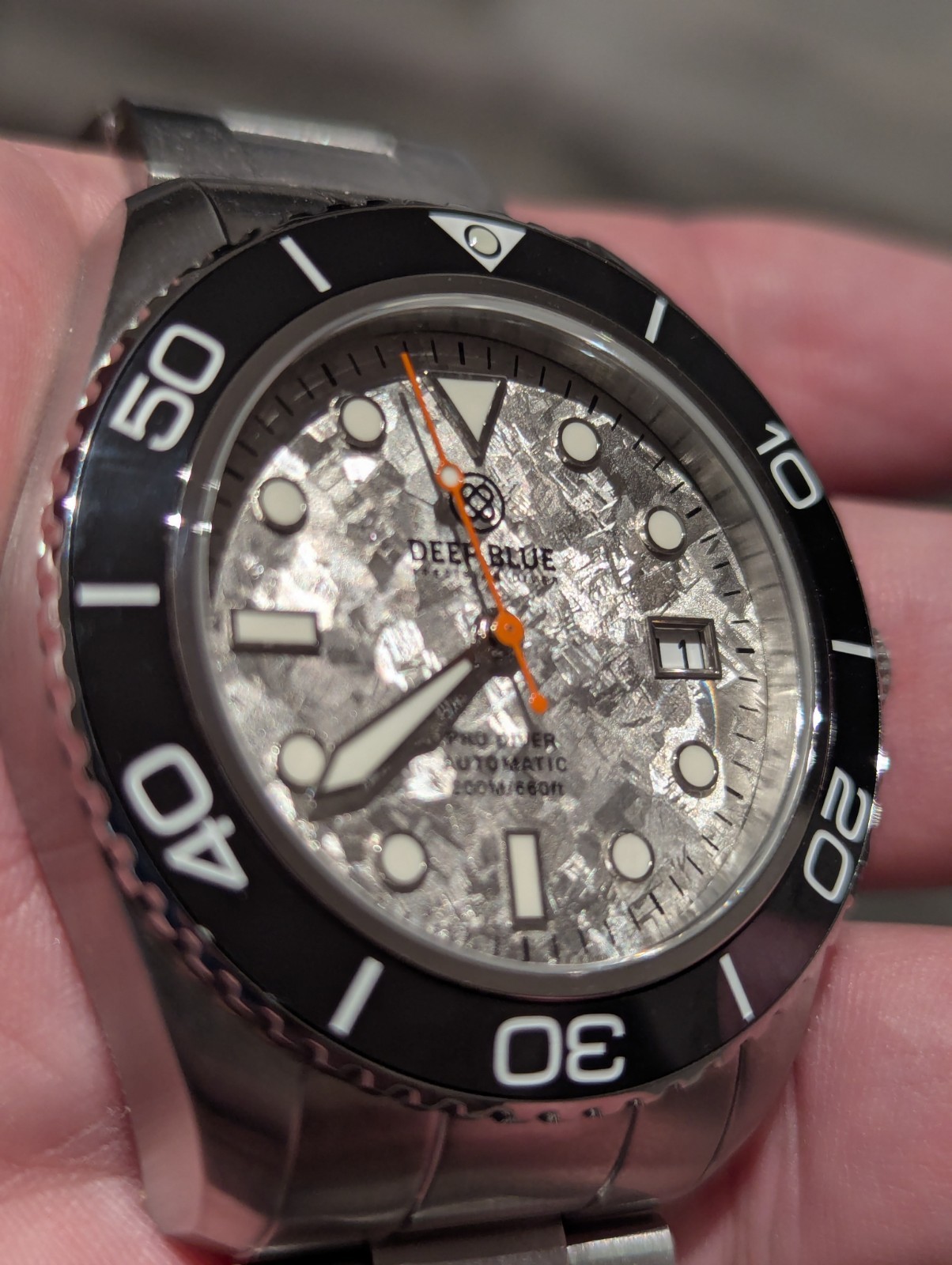 DEEP BLUE PRO DIVER 200 SILVER GREY TITANIUM CRYRSTAL DIAL 42.5MM AUTOMATIC