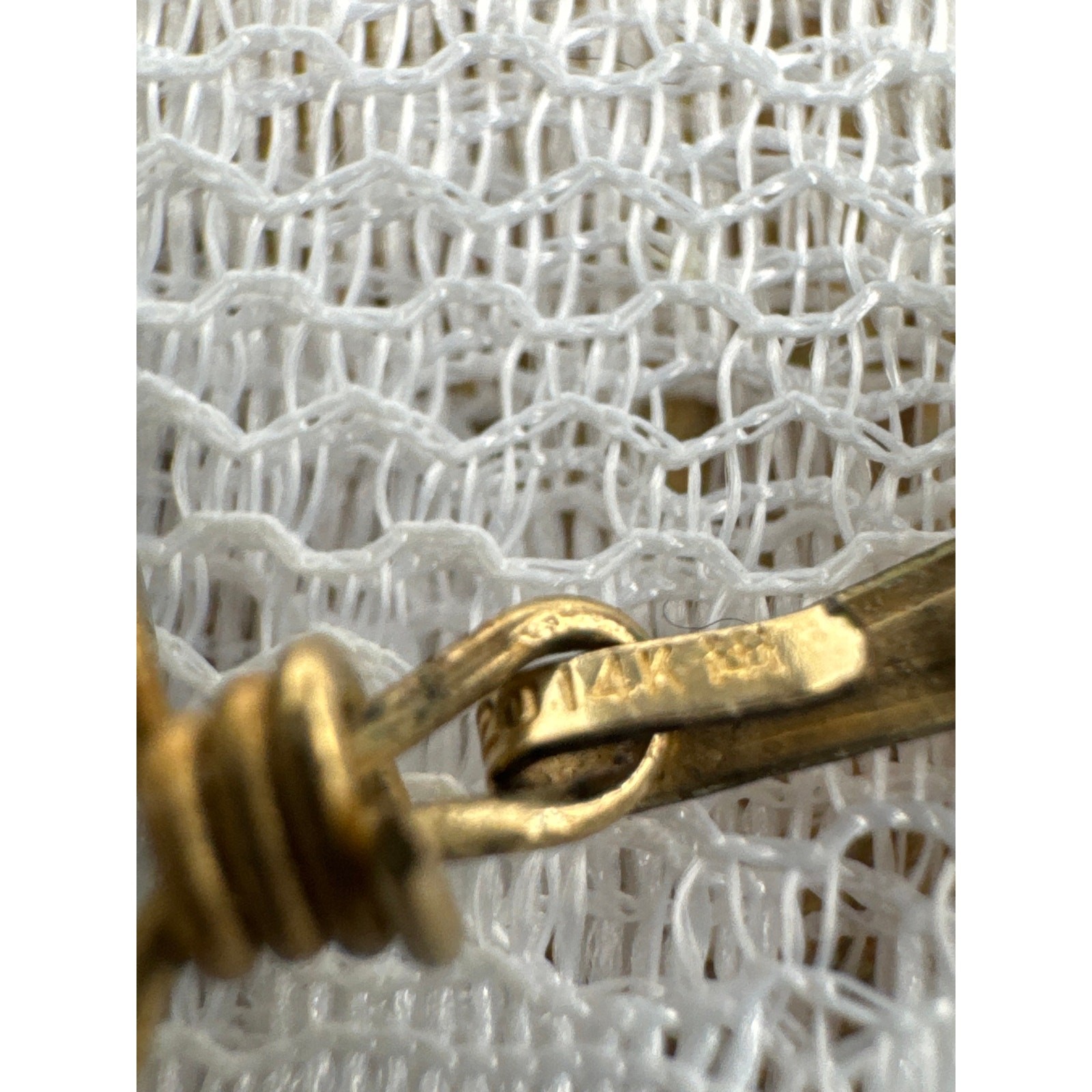 Vintage Gold Filled Intaglio Glass Clear Bird Pendant Chain Necklace