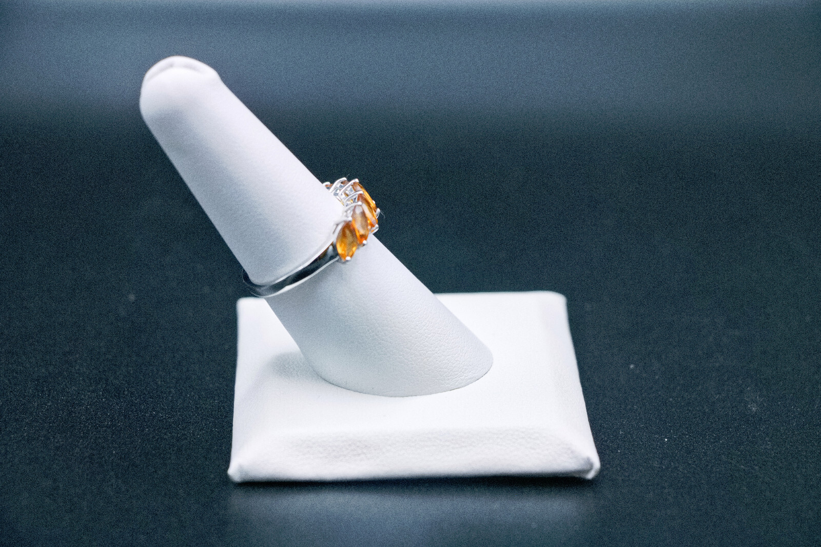 Ceylon Hessonite Garnet 1.90 ctw Ring in Rhodium Over Sterling Silver – Size 9