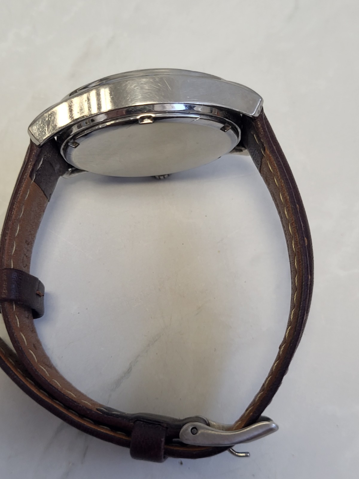 Rotary Chronograph Watch Mother Of Pearl Dial & Leather Strap. PD