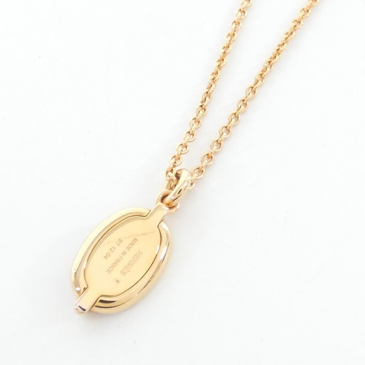 Authentic Hermes Mini Maillon 100053FE Necklace #230-000-543-6254