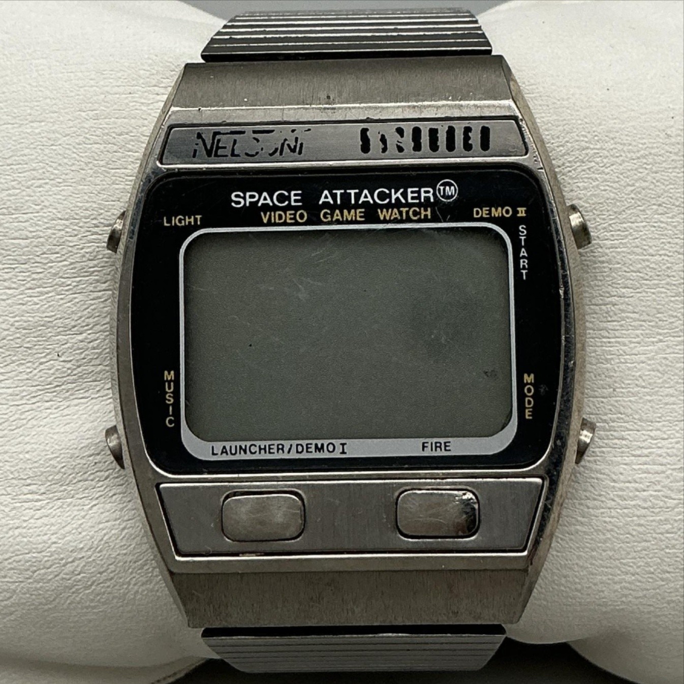 Vintage M Z Berger Mens Watch 34mm Space Attacker Video Game BROKEN PARTS REPAIR