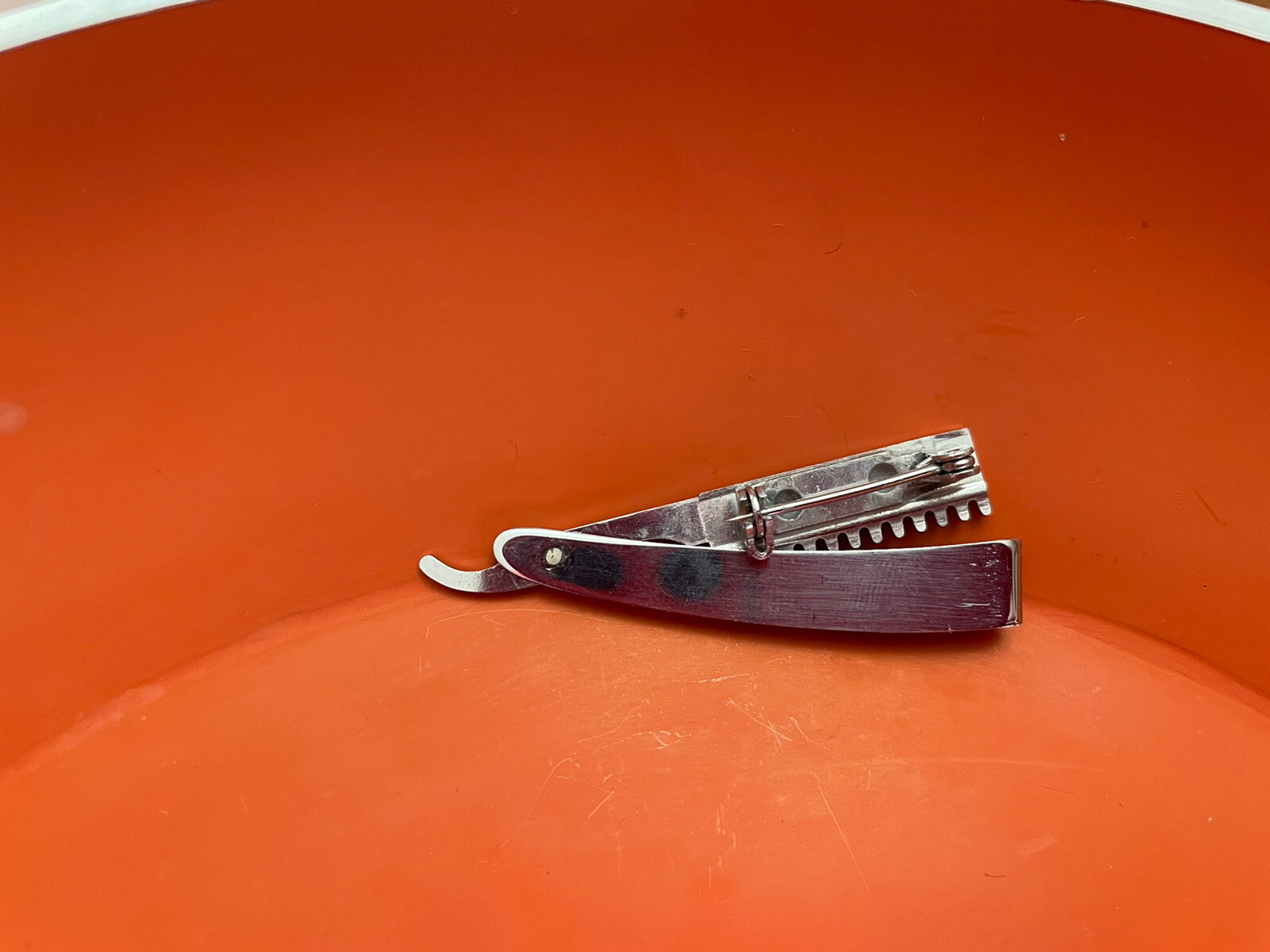 Vintage Cosmetology Lapel Pin Weck Straight Razor Pin Austin Beauty School Texas