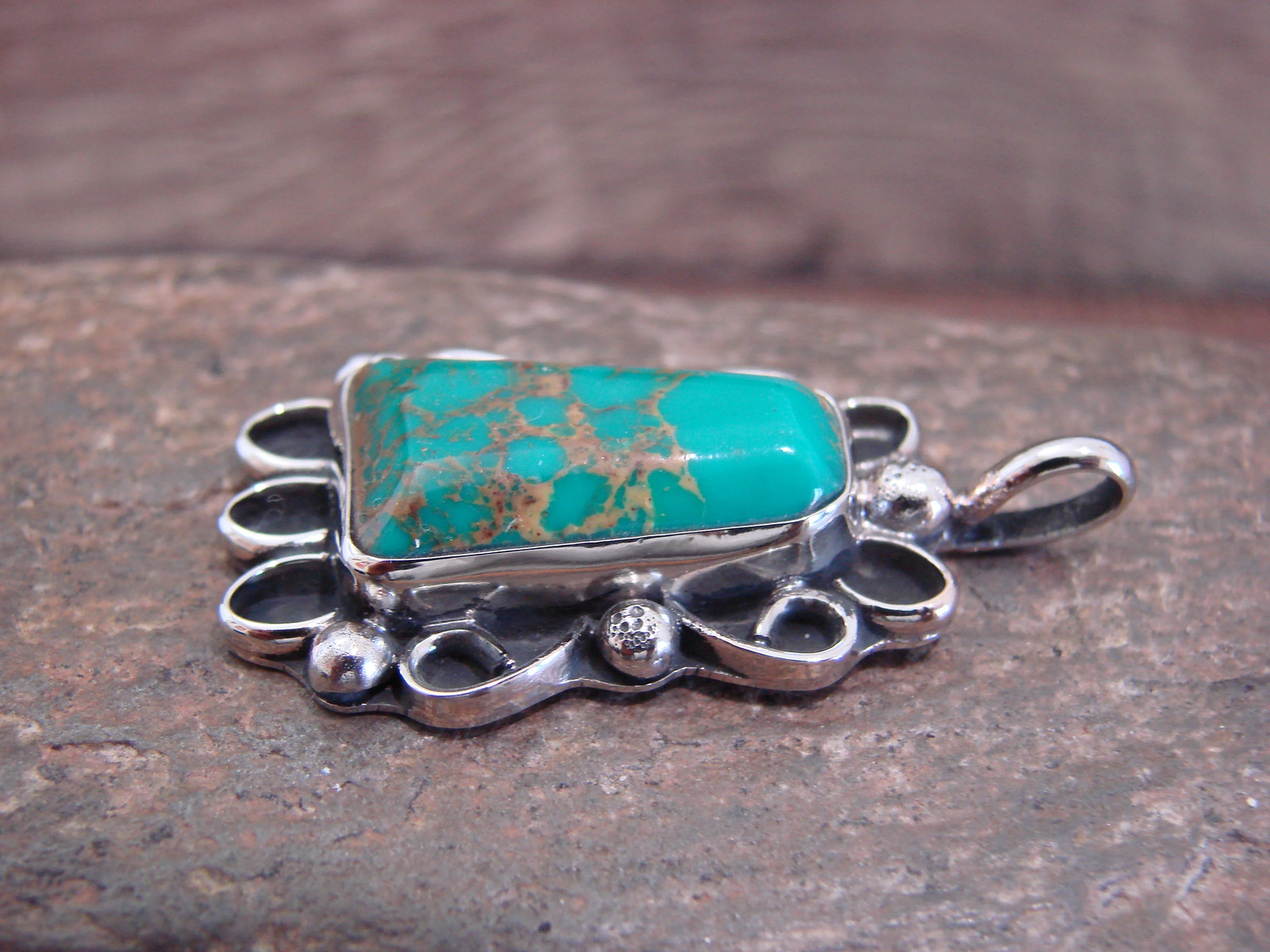 Native American Nickel Silver & Turquoise Howlite Pendant – Cleveland
