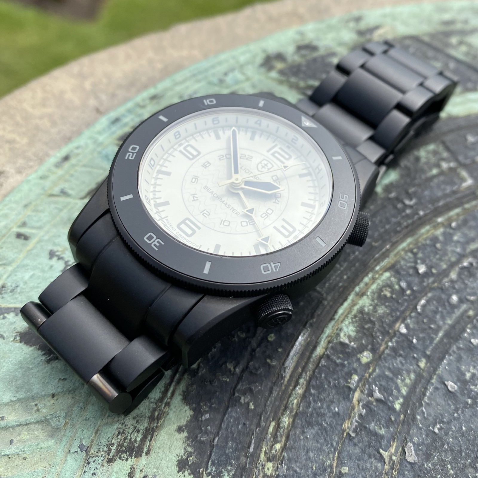 Elliot Brown Beachmaster Ghost Professional Black PVD Swiss Quartz Watch 40mm