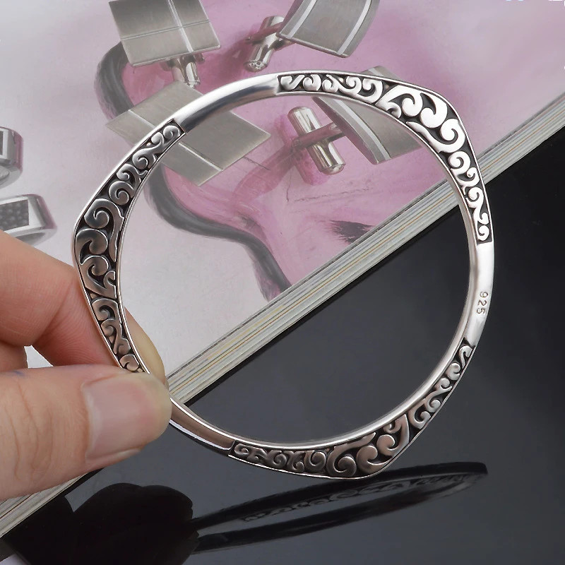 Silver Color Irregular Triangle Geometric Bracelet For Women Couple