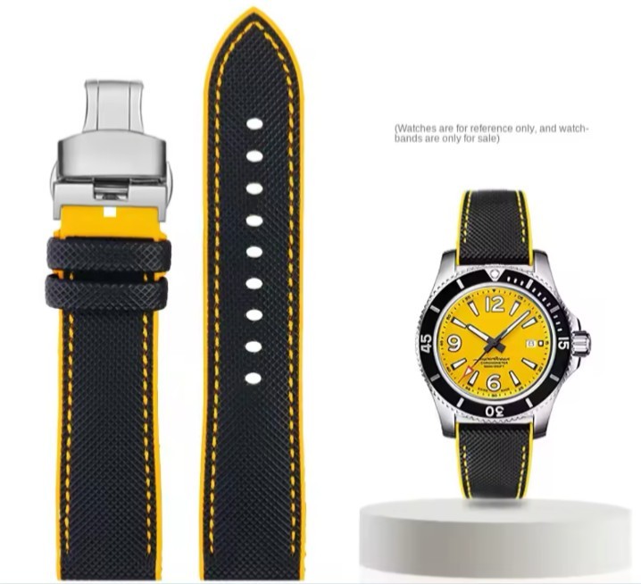 20/21/22/24mm Nylon Pattern Rubber Strap For TAG HEUER F1 Breitling Superocean