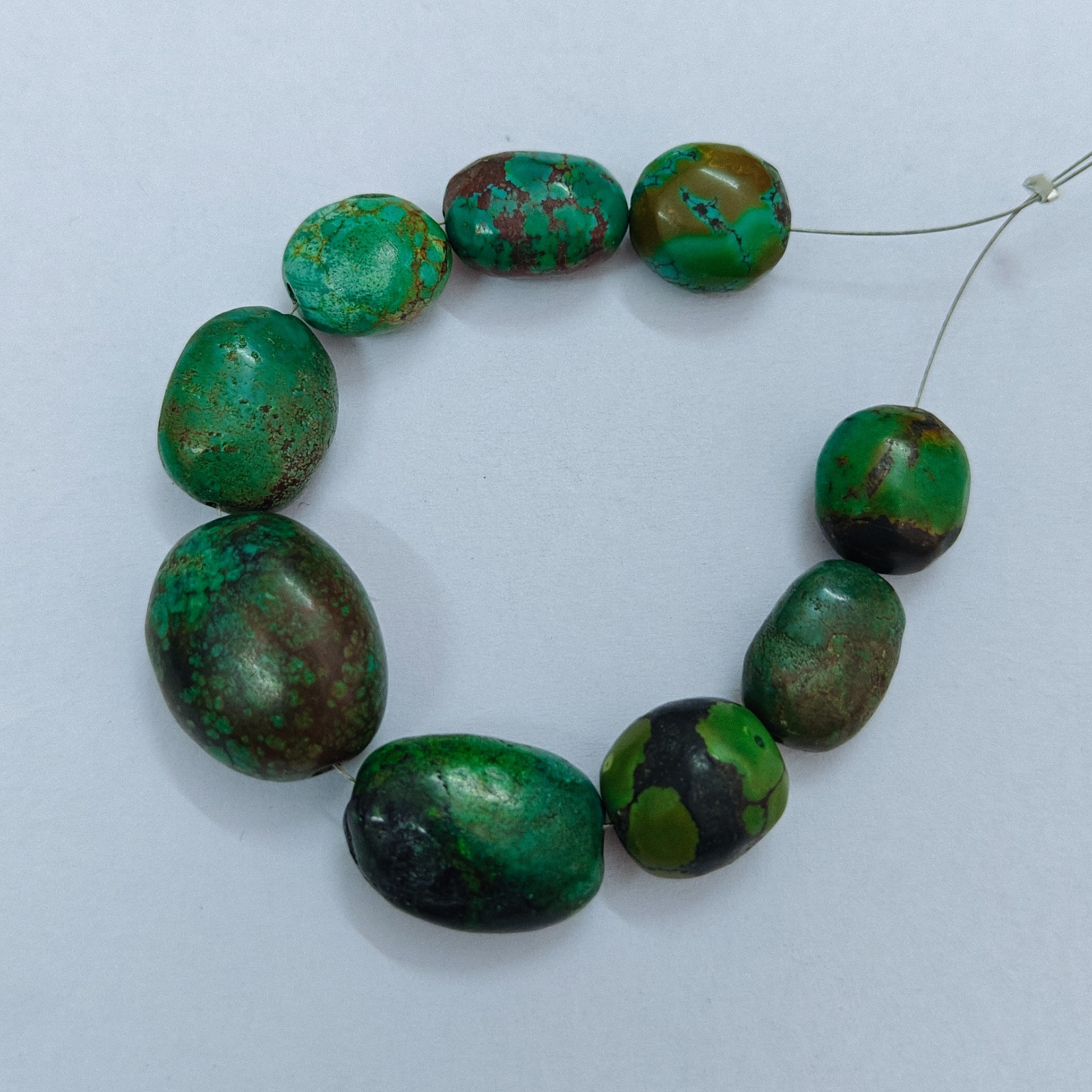 Tibetan Turquoise Oval Beads, Natural Stone Spacer Beads, Jewelry Making Supplie