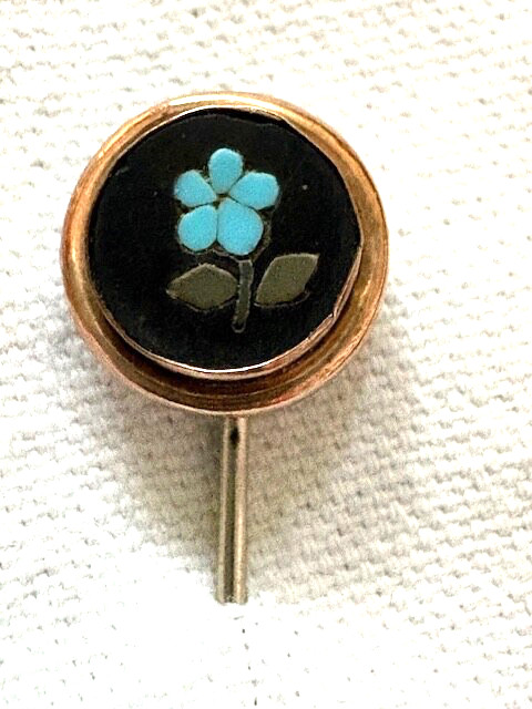 Victorian Minature Pietra Dura Forget Me Not Stickpin
