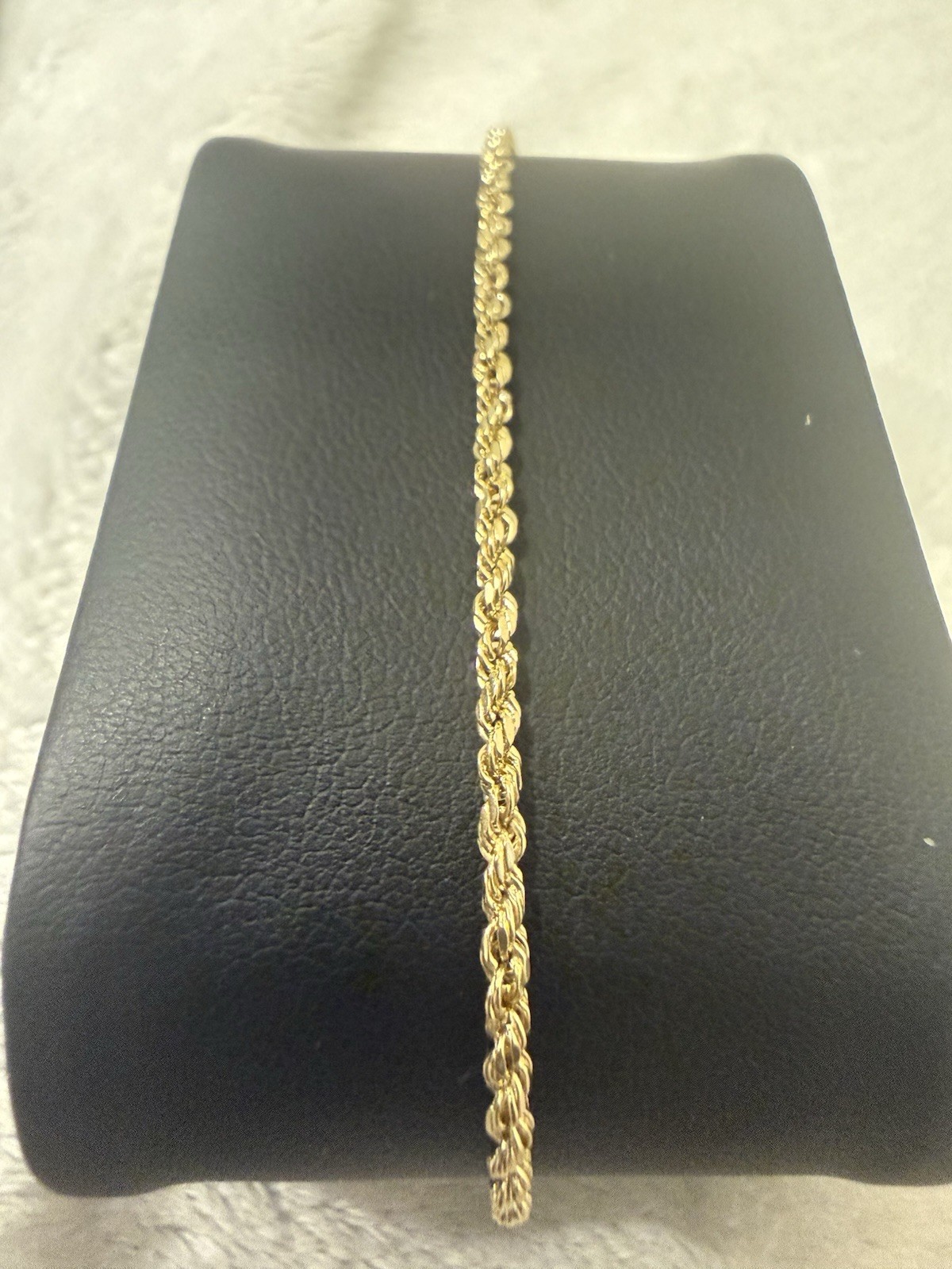 10kt solid yellow gold rope chain bracelet 1.9mm 7” Inch New Stamped