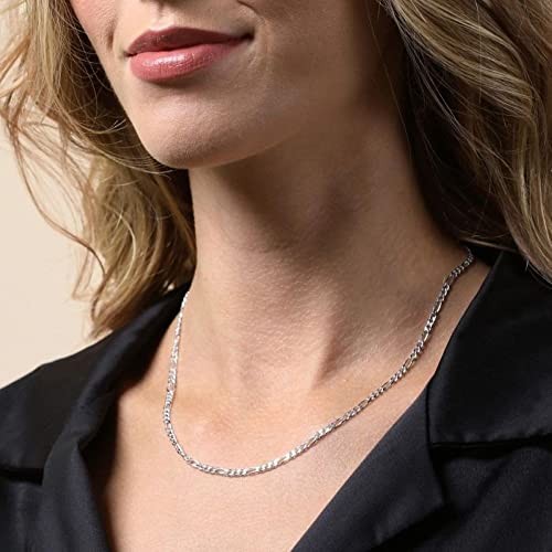 Verona Jewelers 925 Sterling Silver 3.5MM – 8MM Figaro Link Chain Necklace –