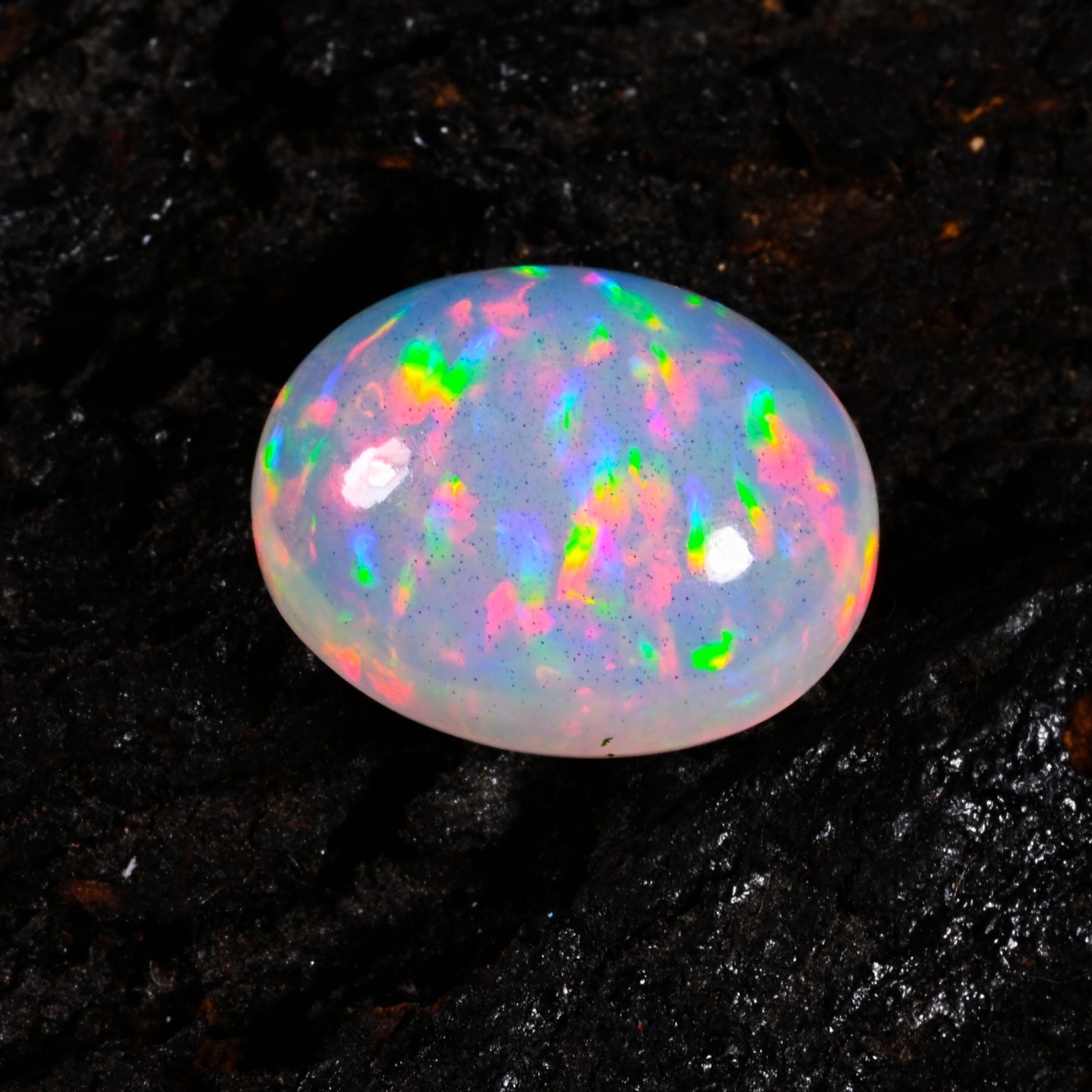 11.70 Ct Natural Ethiopian Opal Welo Fire Opal Cabochon Loose Gemstone 17x14x10m