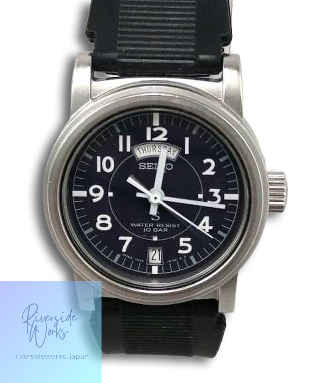 SEIKO SUS Day-Date Wristwatch 7N33-6050