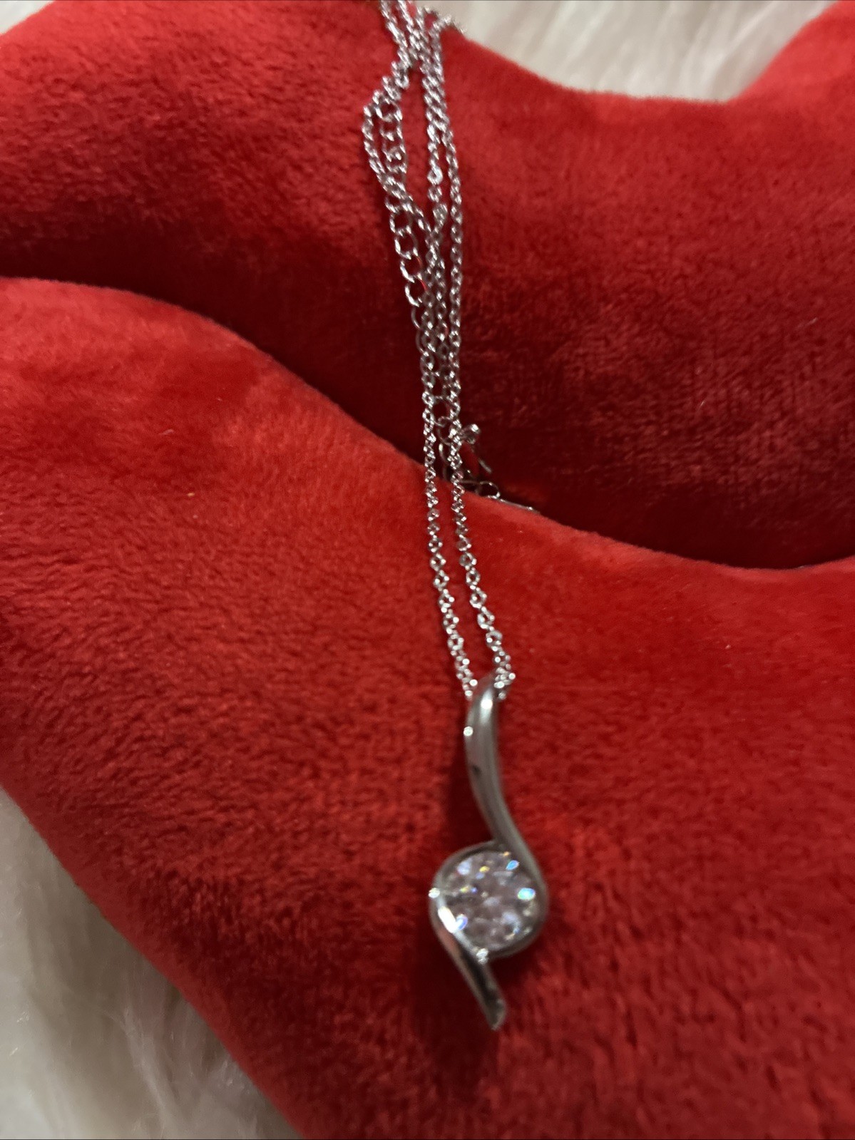 1 Karat Moissanite Necklace White Gold Over Brass