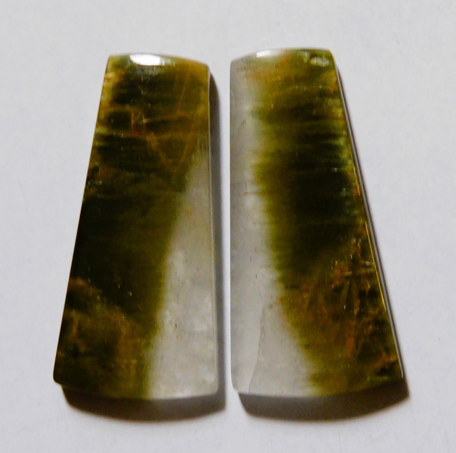 36.15 Cts Natural Cacoxenite Rutile Quartz Cabochon Pair Gemstone 32X15.4MM