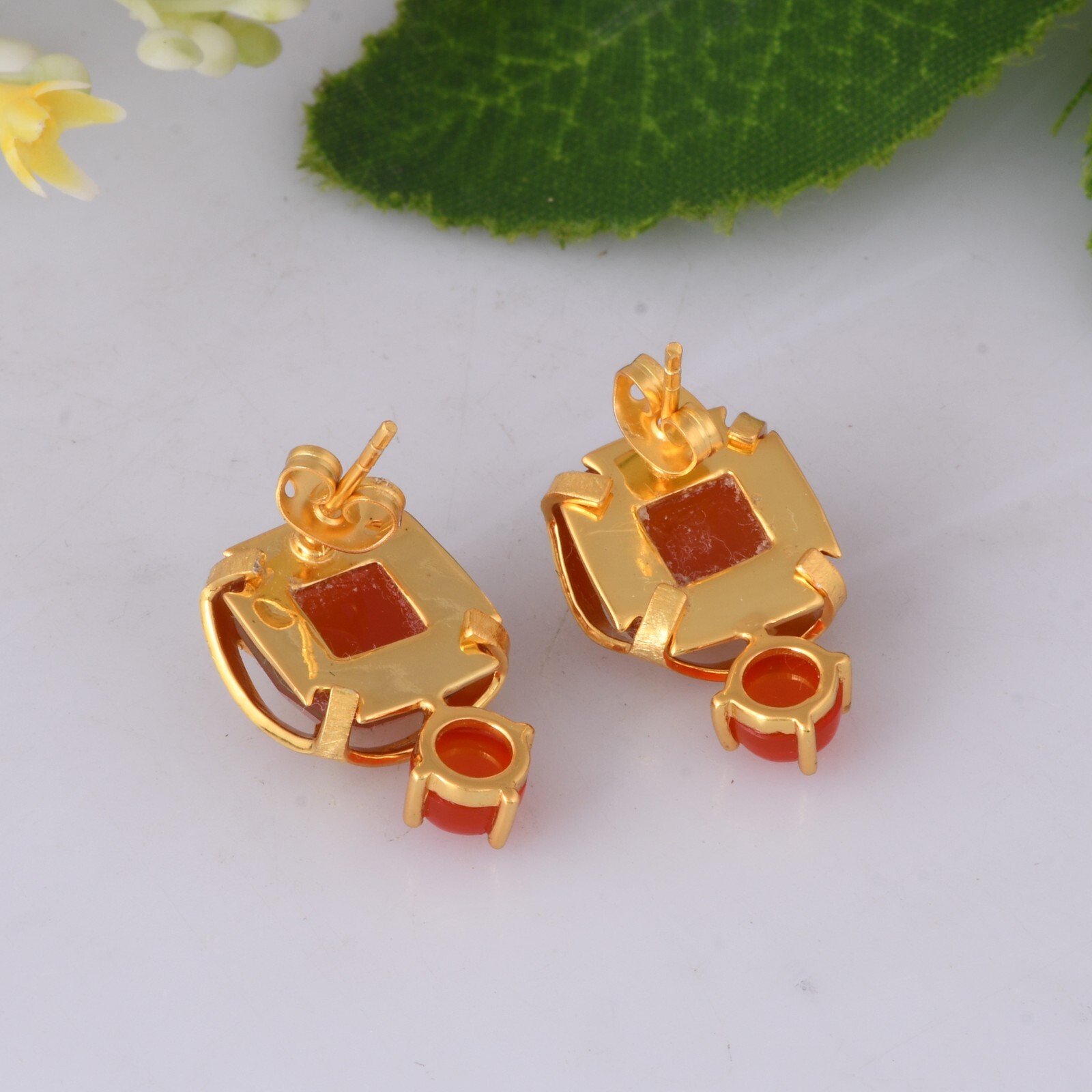 Carnelian Set Turkish Style Designer Stud Gold Earrings Jewelry For Women Gifts