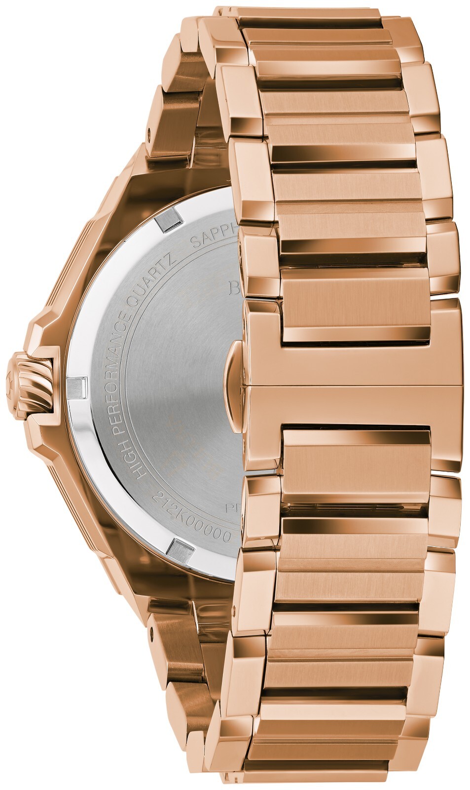Bulova Men’s Quartz Rose Gold Date Indicator Precisionist Watch 45MM 97D129