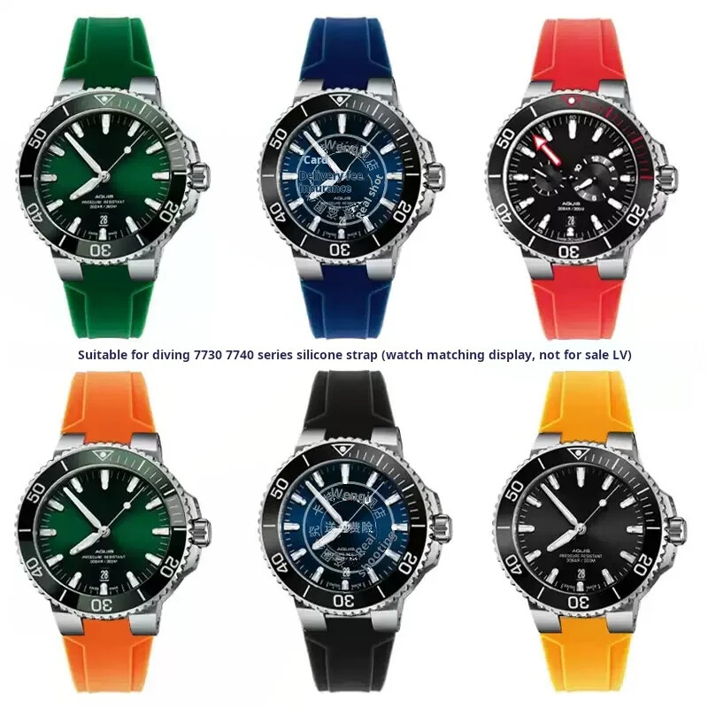 Silicone Watch Strap For Oris Aquis 7790 7654 7730 7740 Pin Buckle 24×11 24x12mm