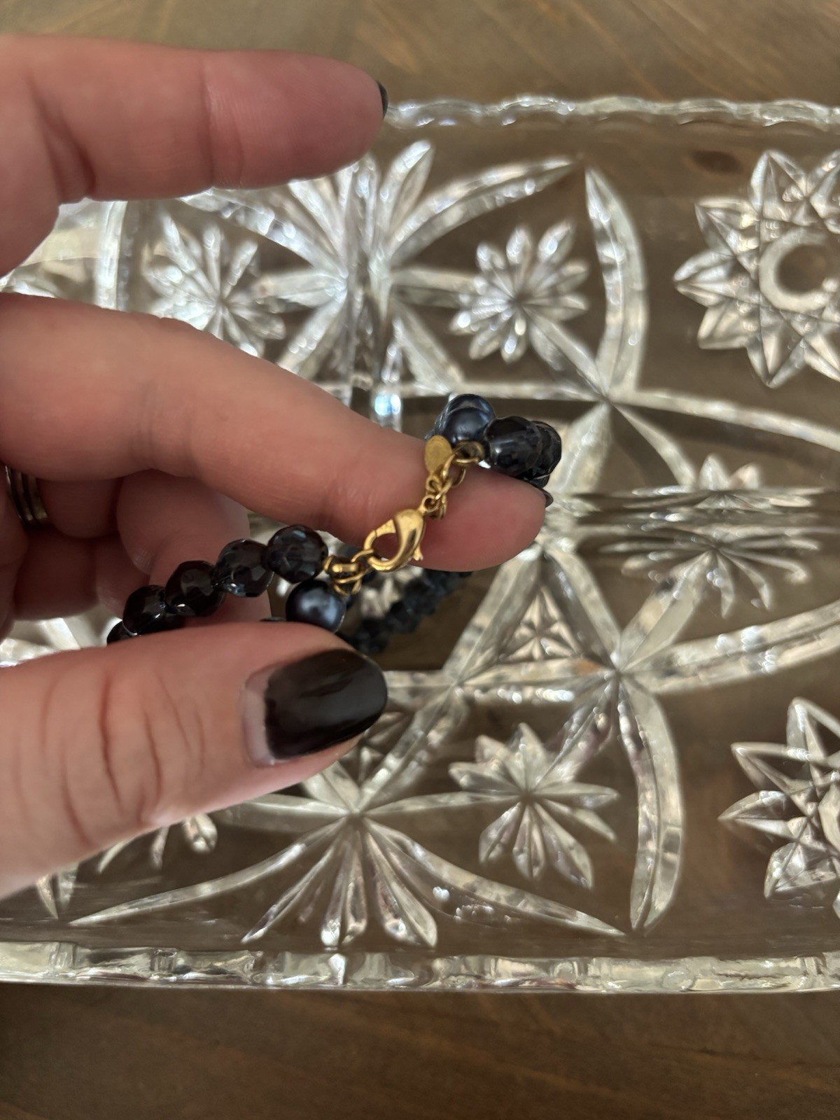 Vintage Premier Designs 2 Strand Bracelet With Gold Tone Clasp