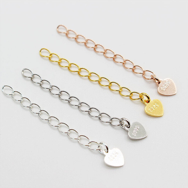 5cm/2″ S925 Sterling silver Extension Chain Bracelet Necklace Extender Findings