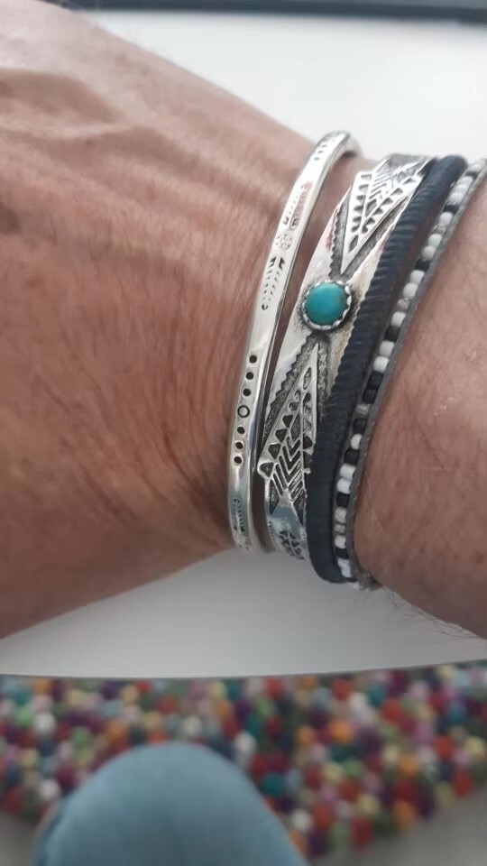 Arrow Design South-Western Style Silver Cuff Bracelet Jewelry
