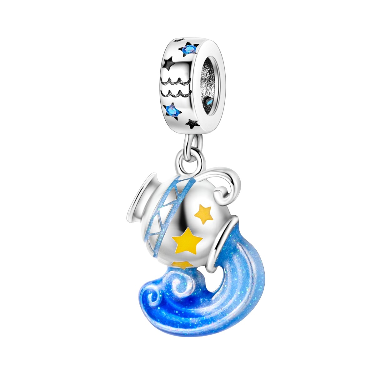 LAZA 26 constellation 925 Sterling Silver Luminous Charm CZ Fit Women Bracelet