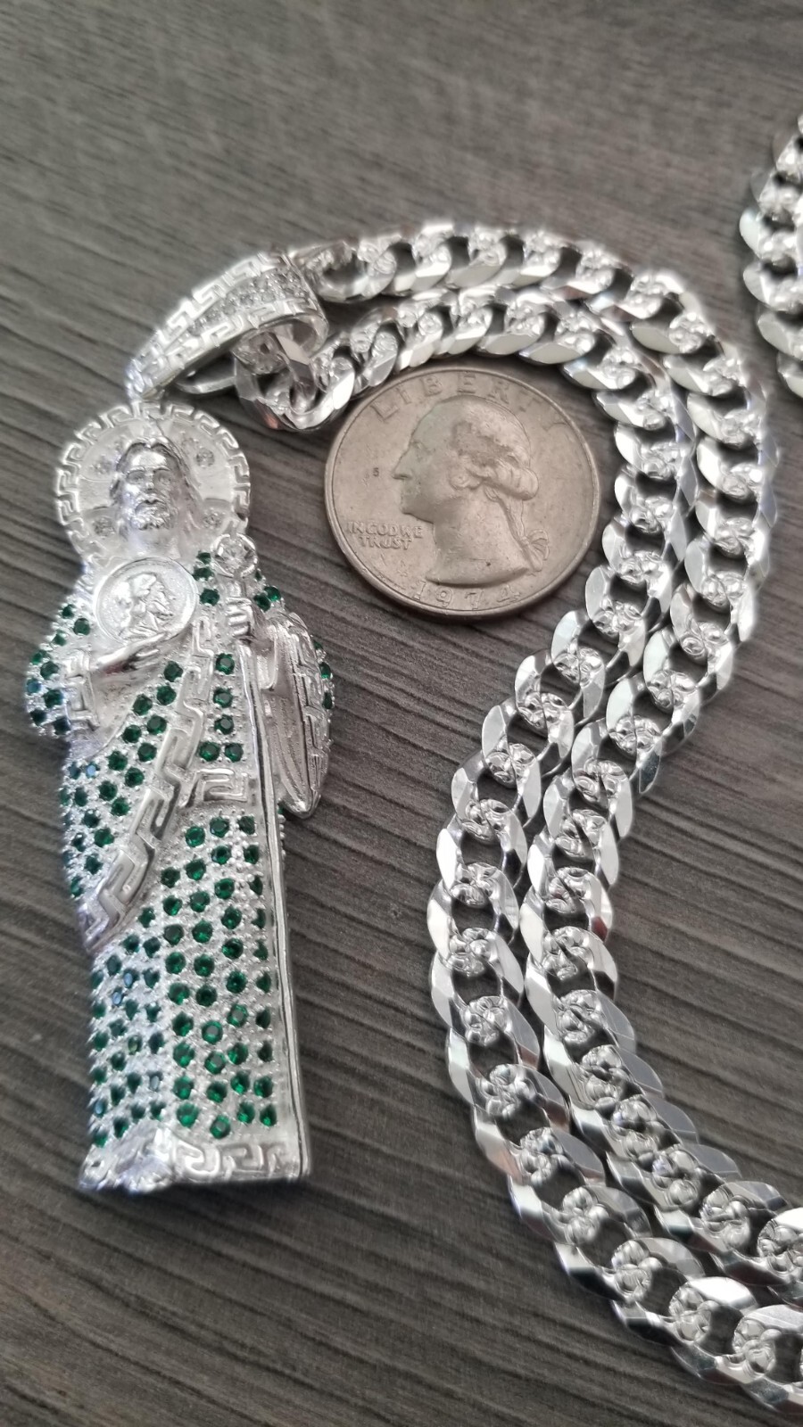 cadena y san judas plata 925 mx / sterling silver St jude & chain.