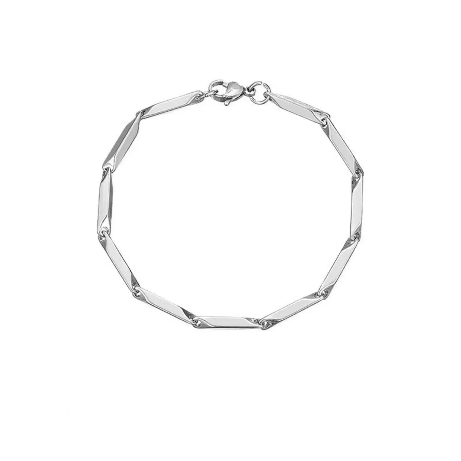 Titanium Steel Rhombus Necklace for Men Women Punk Hip-hop Kpop Style Jewelry Ac