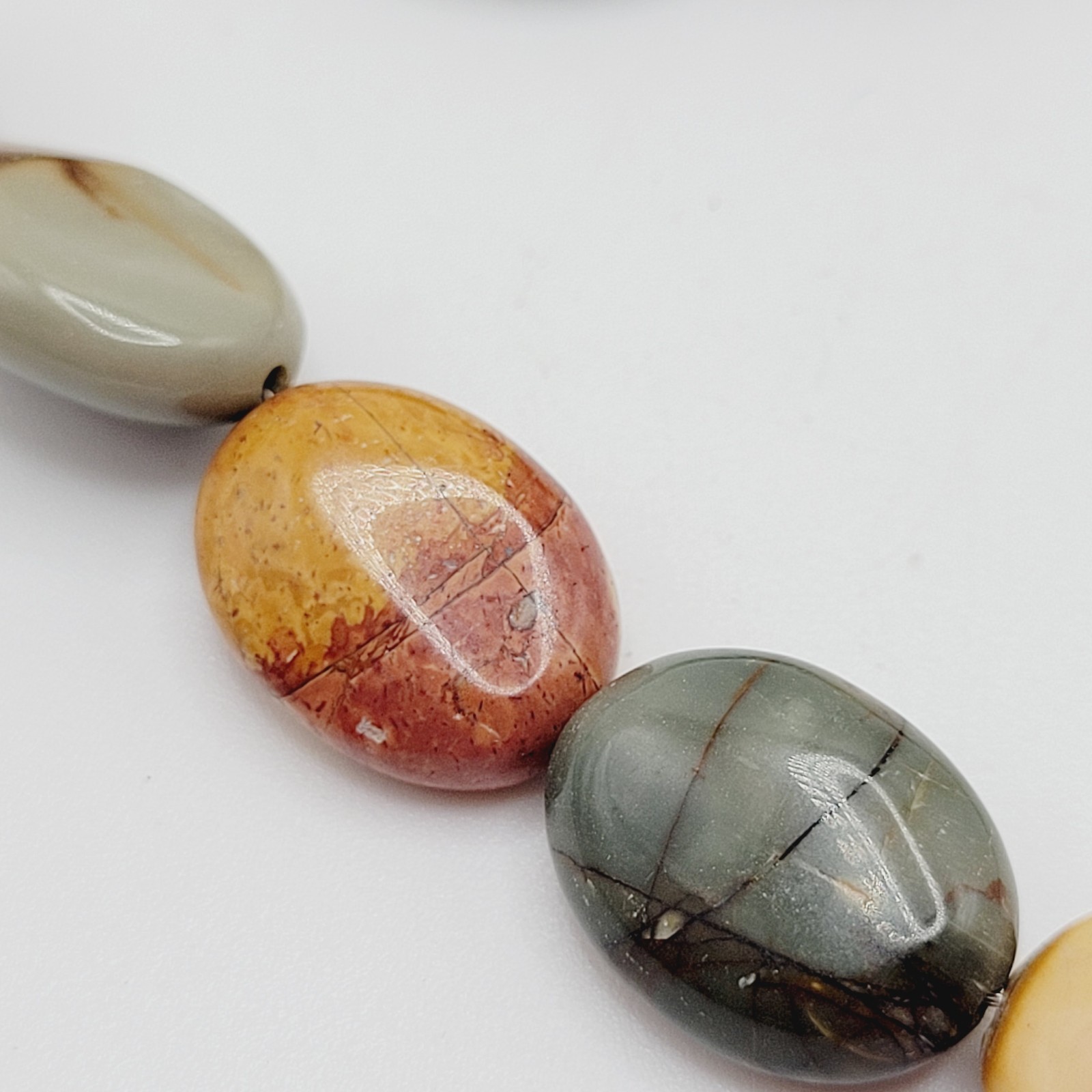 Artisan Picasso Jasper Bead Asymmetric Focal Stone Piccadilly Vtg Necklace 32 in