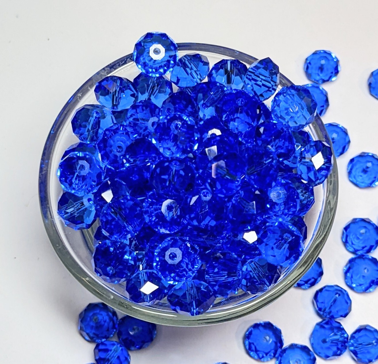 Crystal Beads 8mm Beads for Jewelry Making Bulk 180 pcs Navy Blue Roundelle