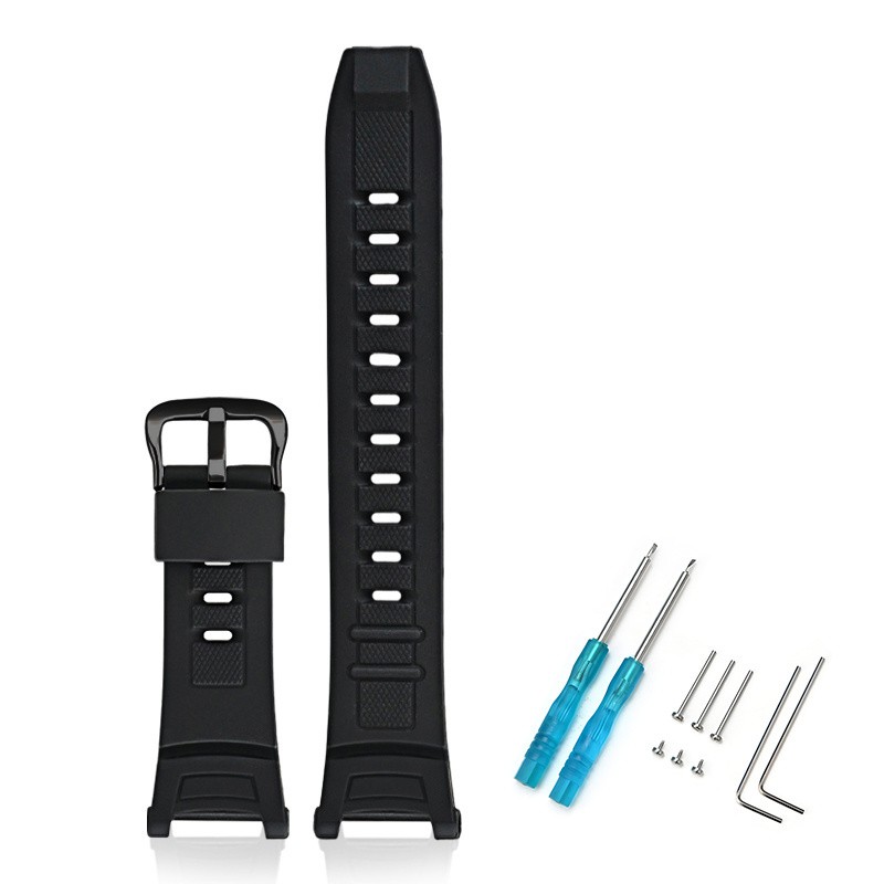 Watch Black Band Strap With Tool For CASIO Pro-Trek PRW-1500 PAW-1500 PRG-130