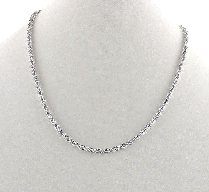 Stainless Steel 4 mm Rope Chain Necklace 18″, 20″, 24″ or 30″