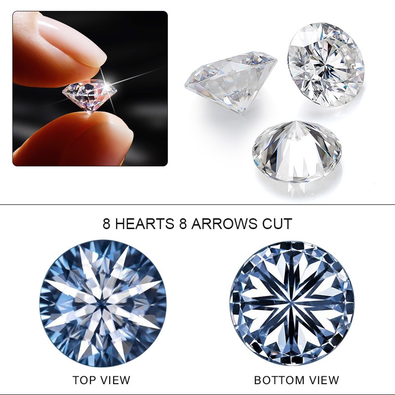 3~11MM Heart Cut Loose Moissanite D White Wholesale Excellent Cut W.GRA From US