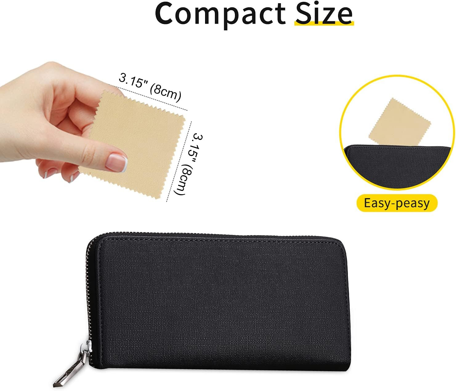 100Pcs Premium Jewelry Cleaning Cloth, Silver Polishing Cloth Individually Wrapp