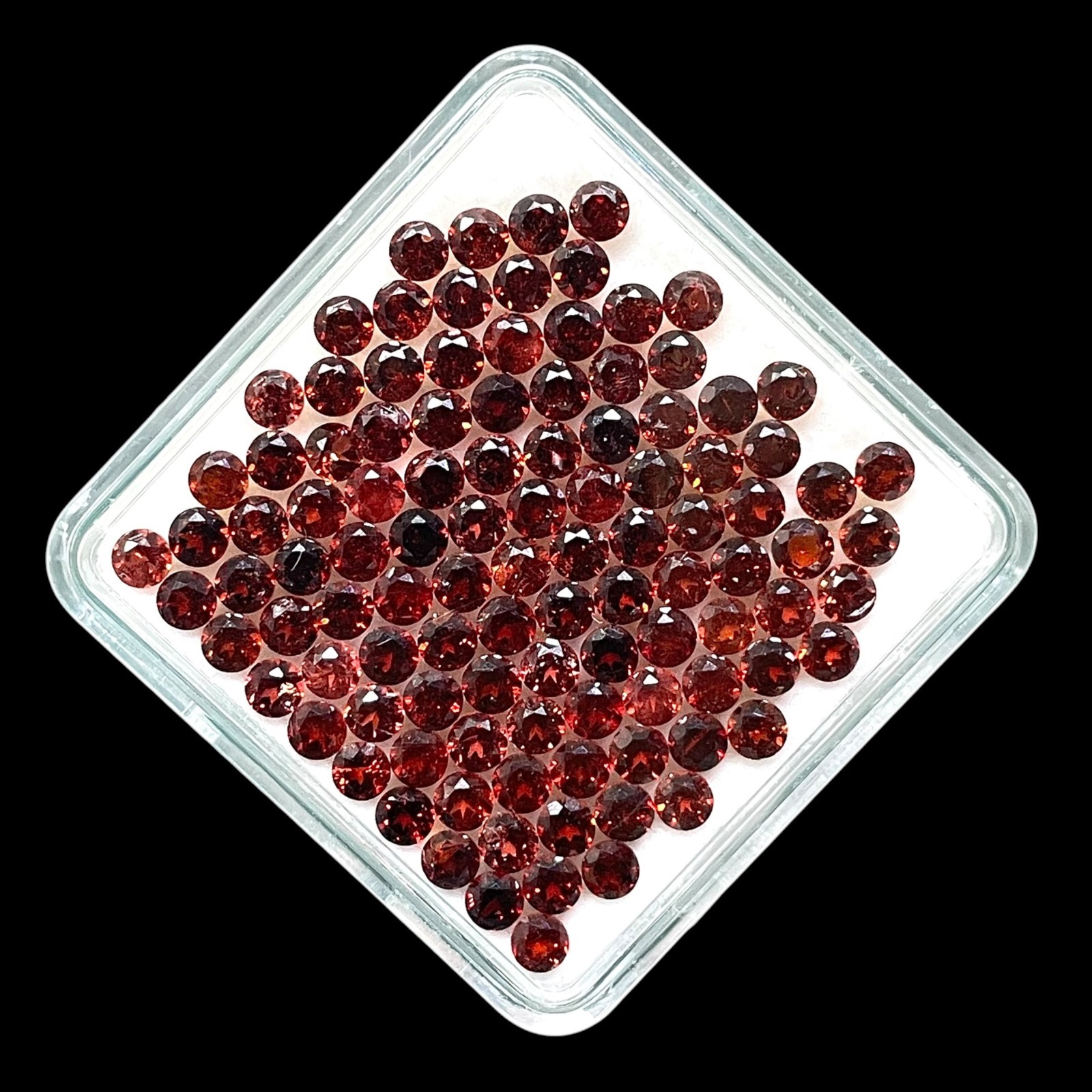 100 Pcs Natural Mozambique Garnet 3mm Round Cut Untreated Loose Gemstones Lot